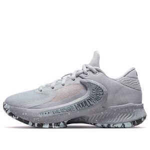 Giannis Antetokounmpo Nike Zoom Freak 4 Gray Etched In Stone Low Top Shoe